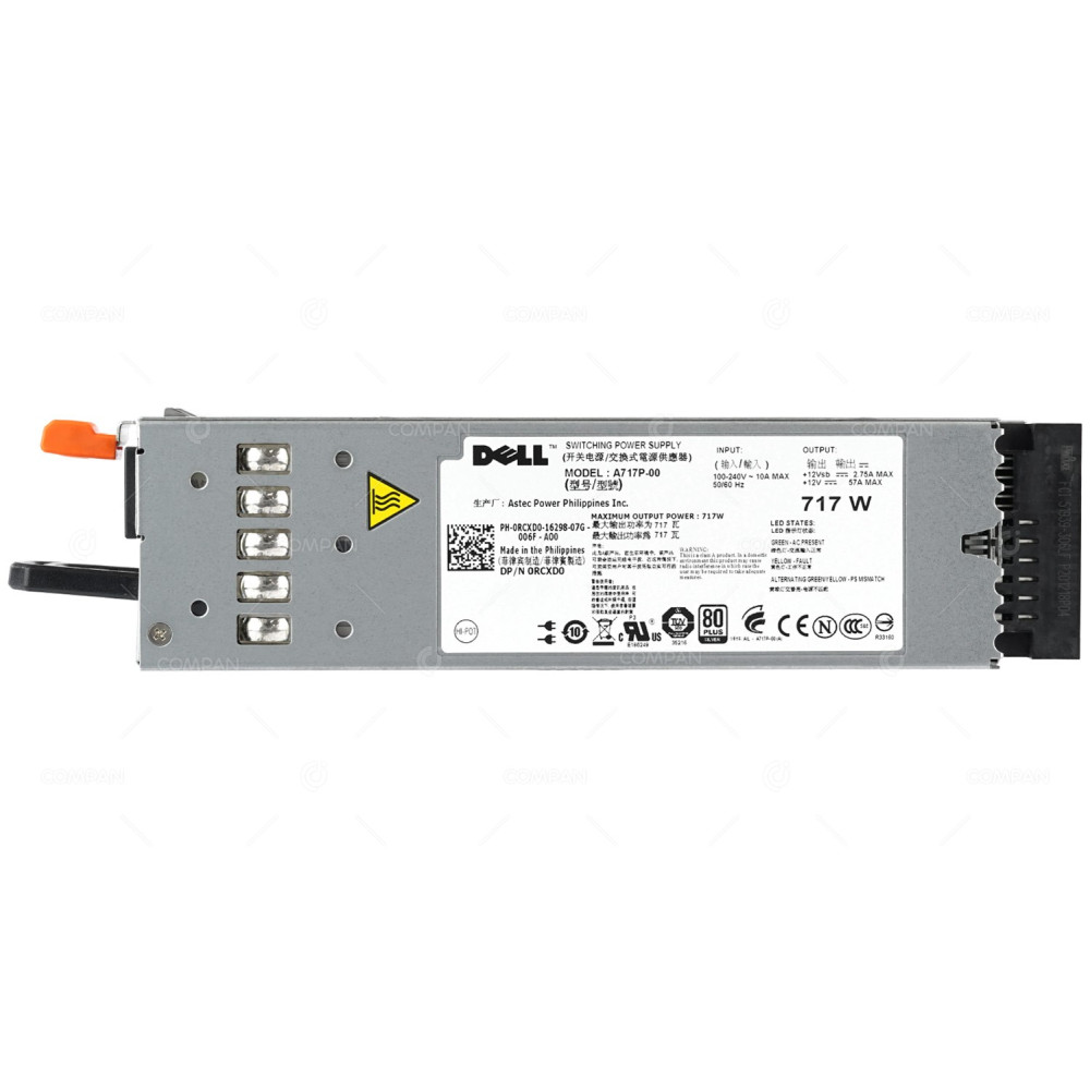 0RCXD0 DELL 717W POWER SUPPLY 80 PLUS SILVER FOR DELL POWEREDGE  R610